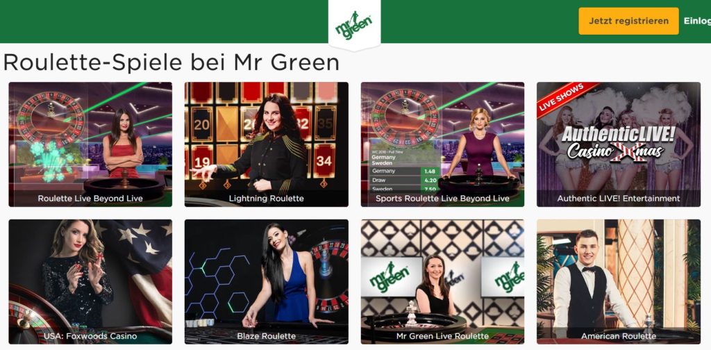 Mr. Green Casino Roulette Spiele